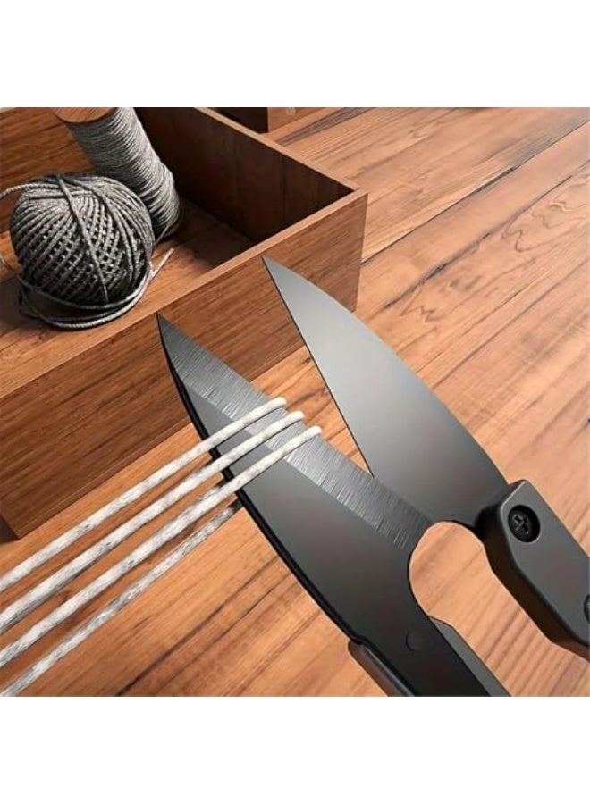 1pc Carbon Steel U-Shaped Pruning Shears,Easy Grip Handle, Professional Sharp Blade for Garden, Yard, and Needlework, Black Matte Finish - Image 2