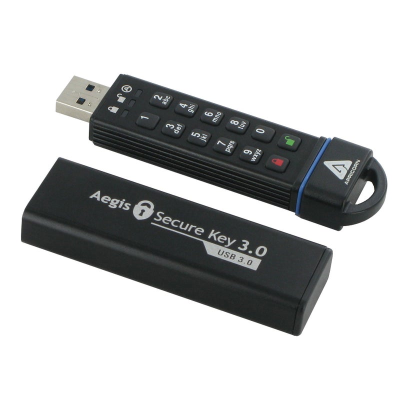 Apricorn 120GB Aegis Secure Key FIPS 140-2 Level 3 Validated 256-bit Encryption USB 3.0 Flash Drive (ASK3-120GB) - Image 3