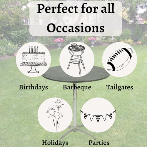 Kwik-Covers 30" Round Fitted Plastic Table Covers, Bundle of 5 (Black) - Image 5