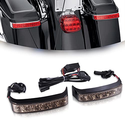 DREAMIZER Saddlebag Lights for Street Glide - Motorcycle LED Saddle bag Brake Light for Road King Electra Glide Ultra Classic - Black Housing,Smoked Lens - Image 1