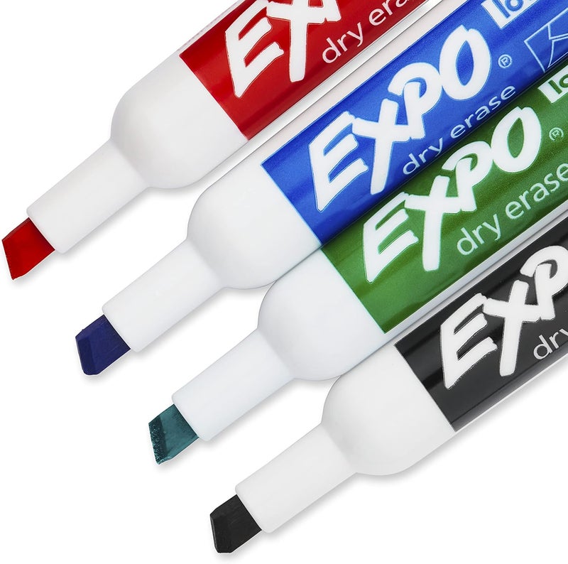 إكسبو أقلام مسح ضوئي من EXPO برائحة خفيفة، نهاية مثل المطرقة، ألوان متنوعة، 4 قطع - Image 3