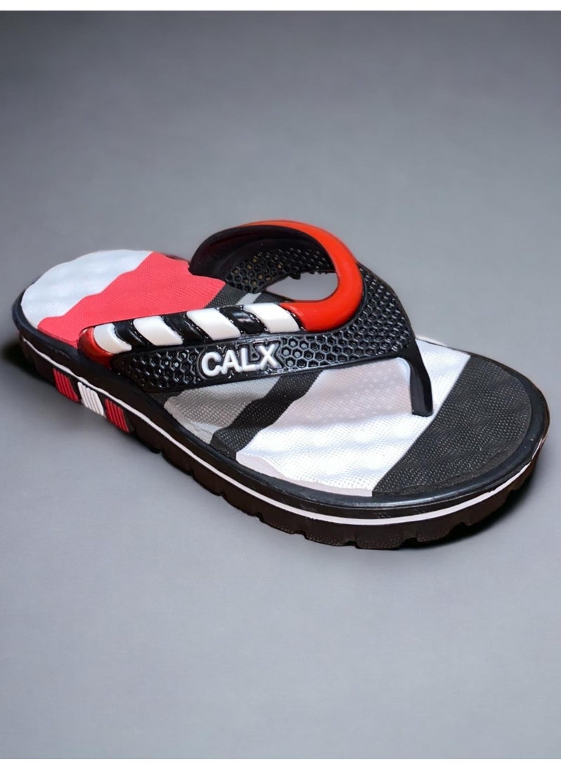 Calx - Kids Massage Sole Black Color Figured Flip Flop Non-Slip Beach Daily Slippers - Image 1