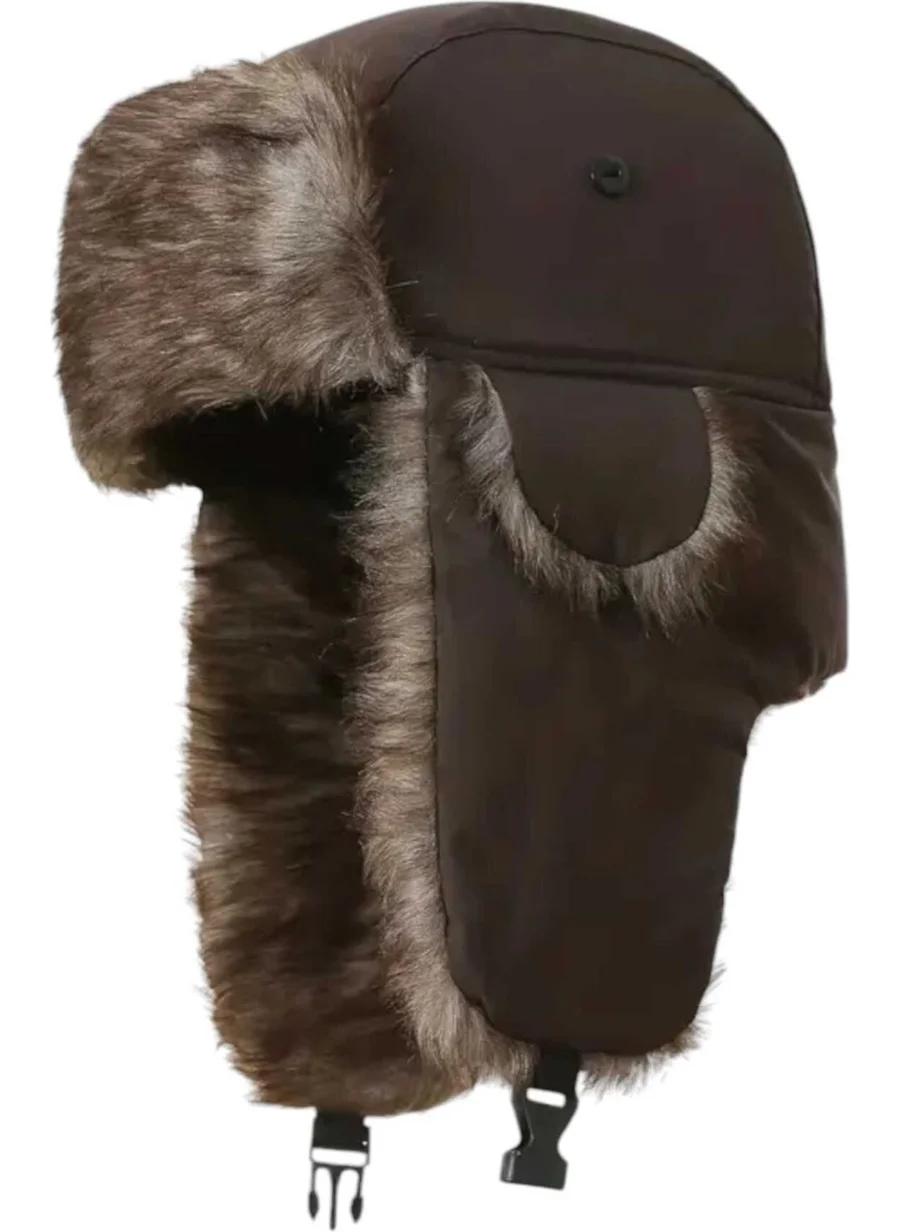 تيزجيلسين Unisex Thermal Plush Fur Pilot Hat