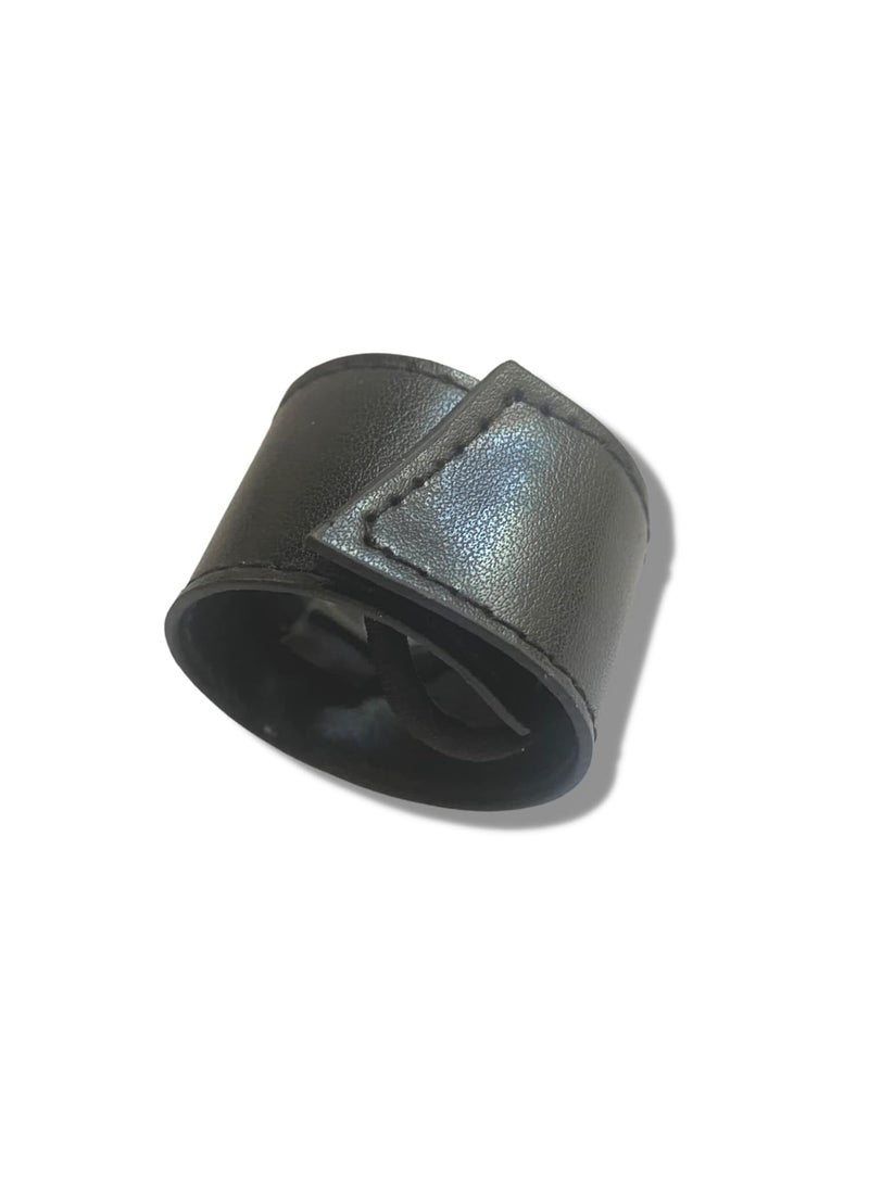 Mia Mia Wraplet Faux Leather Ponytail Cuff Hair Accessory for Women Teens Dancers Biker Chics  Black 