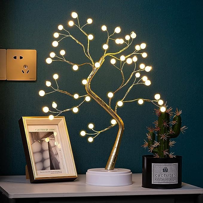 DesiDiya® Decorative LED Moti Tree Lamp Tabletop - Fairy Lights Spirit Tree, Bonsai Tree Light - Room, Wedding, Bedroom Decoration, Gifts - 36 LED Pearl Lights - Image 2