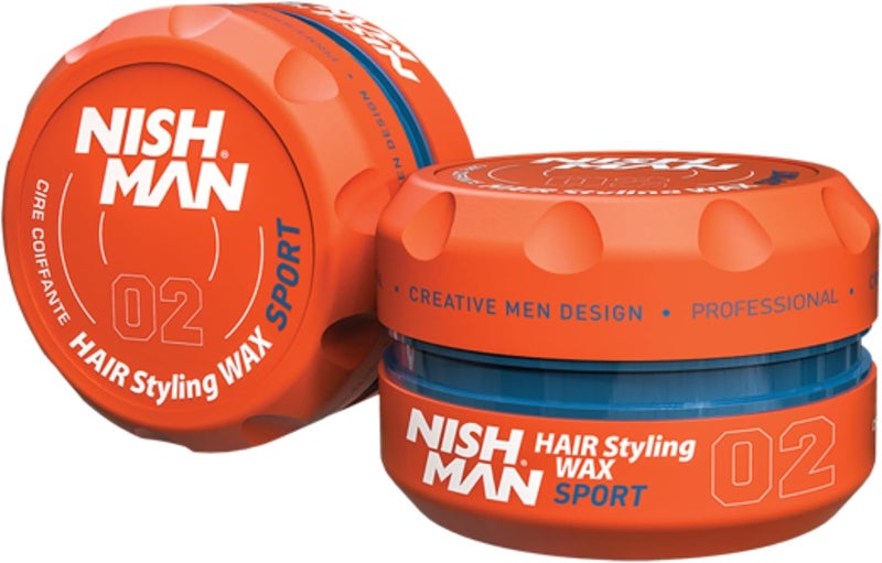 NISHMAN Hair Styling Wax for Men, 02 Sport, 150 ml, Tropical Fruits Scent | Shine Look | Edge Control | Ultra High Strong Hold | Wax Stick Hair | Men's Hair Gel - Image 3