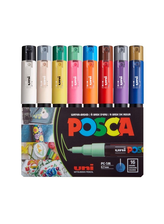 بوسكا ١٦ قلم تلوين من بوسكا - أقلام تلوين، لوازم فنية للرسم على الصخور، وفنون الأقمشة، وغيرها - أقلام تلوين للمدرسة والحرف اليدوية - Image 1