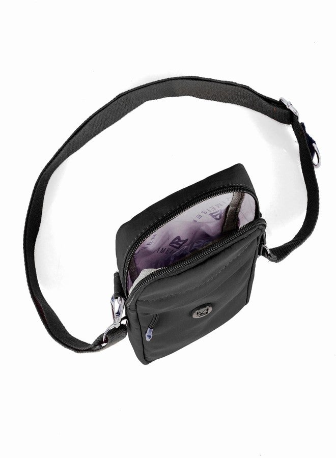 JI ACCESSORIES J I ACCESSORIES Crossbody Bag with Adjustable Strap - Slim, Compact & Stylish Shoulder Bag (BLACK) - Image 5