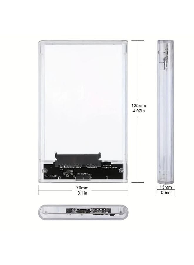 Transparent 2.5 Inch SATA to USB 3.1 Type C External Hard Drive Enclosure Tool Free - Image 3