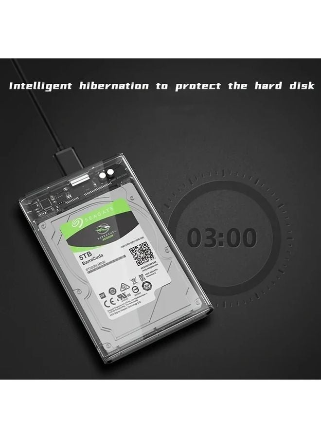 Transparent 2.5 Inch SATA to USB 3.1 Type C External Hard Drive Enclosure Tool Free - Image 5