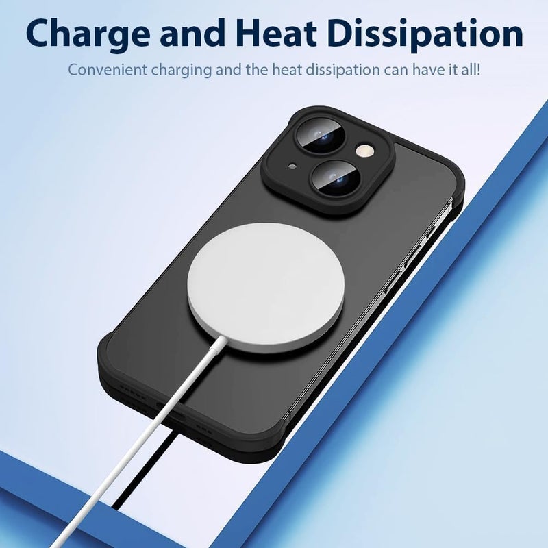 iPhone Case TPU Bumper, Compatible for iPhone 15 Case with Thin Lens Protection Case, Frameless Four Corner Fall Protection Mat, Slim Shockproof Soft TPU Silicone Cover, 1Pcs (Black) - Image 3