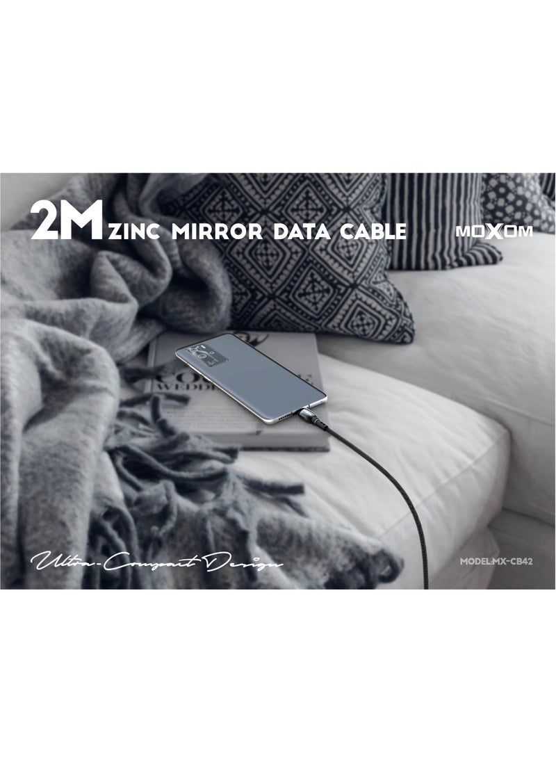 MOXOM MX-CB42 Fast Charging 2 Meter Type-C Data Cable  - Image 3