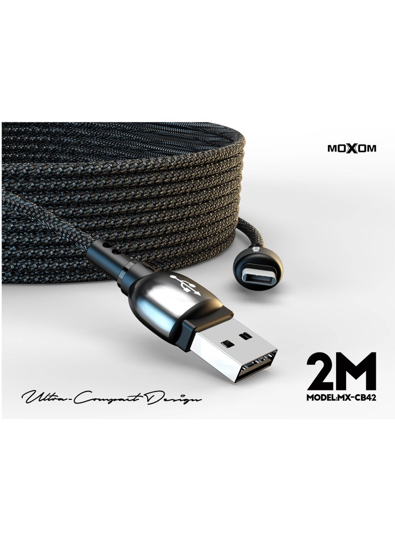 MOXOM MX-CB42 Fast Charging 2 Meter Type-C Data Cable  - Image 1