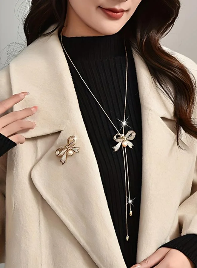 Take Two Take Two Embellished Bow Detail Necklace