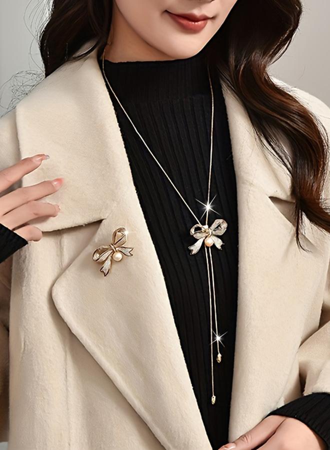 Take Two Embellished Bow Detail Necklace - Image 5