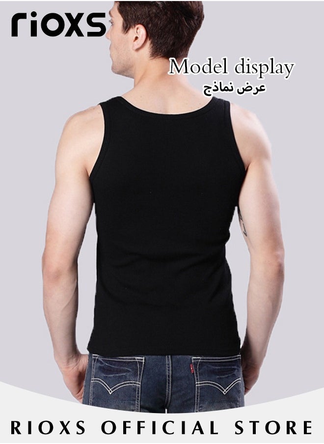 RIOXS - Men's 3-Pack Basic Workout Tank Top Set Athletic Muscle Vest Bodybuilding Quick Dry Sleeveless T-Shirt - Image 1