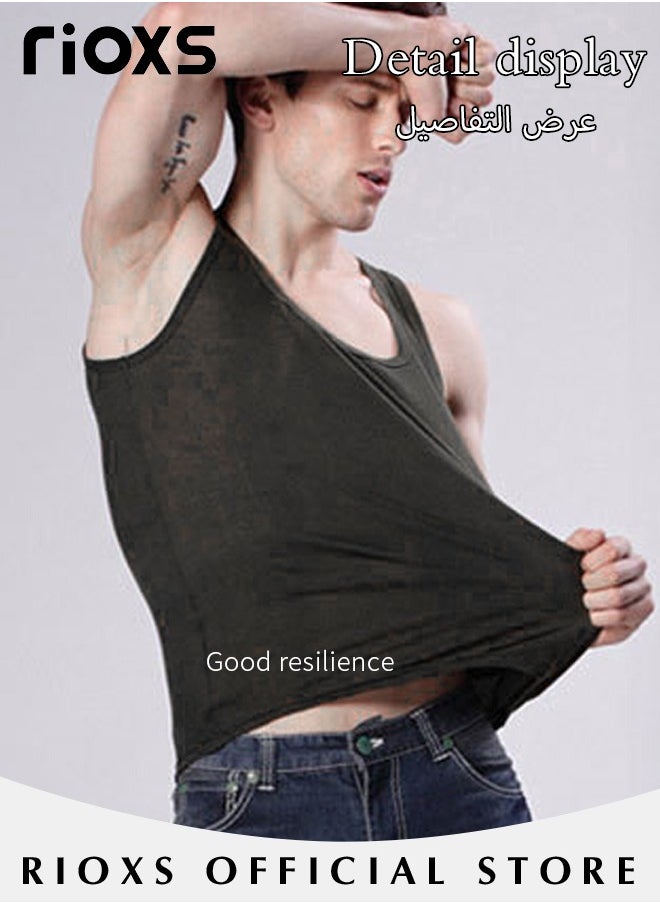 RIOXS - Men's 3-Pack Basic Workout Tank Top Set Athletic Muscle Vest Bodybuilding Quick Dry Sleeveless T-Shirt - Image 1