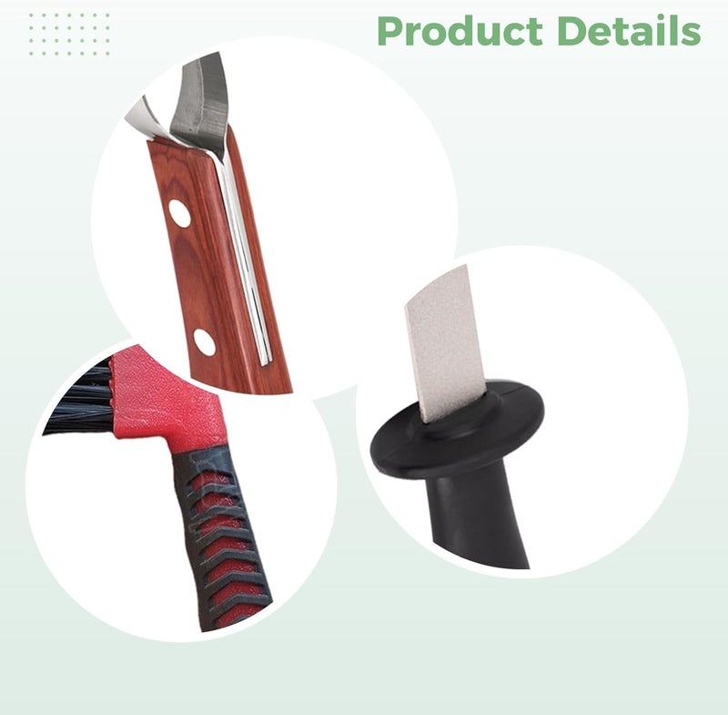 Complete Horse Hoof Trimming Tools Set, Stainless Steel Knife with Sharpener and Hoof Brush - Image 2