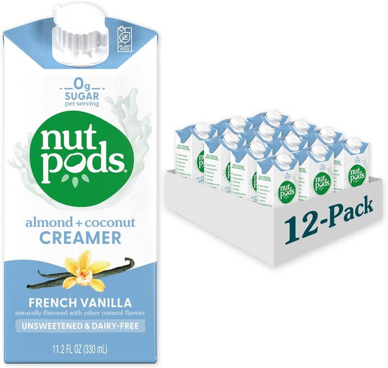 nutpods French Vanilla Almond + Coconut Creamer - Unsweetened & Dairy-Free - 12-Pack - Image 1