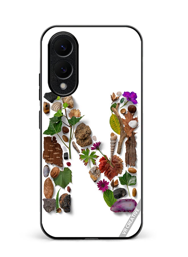 Protective Case Cover For Samsung Galaxy S25 Edge Alphabet N Design Multicolour