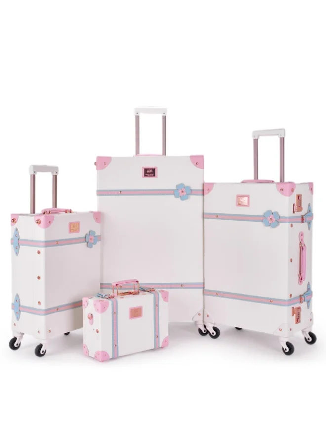 LIMRA Travel Bags Classic Leather Luggage 4 Pcs Set 28''-24''-20'''-13'''Inches