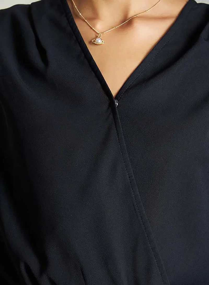 Virgio VIRGIO Twill Overlap V-Neck Bodysuit