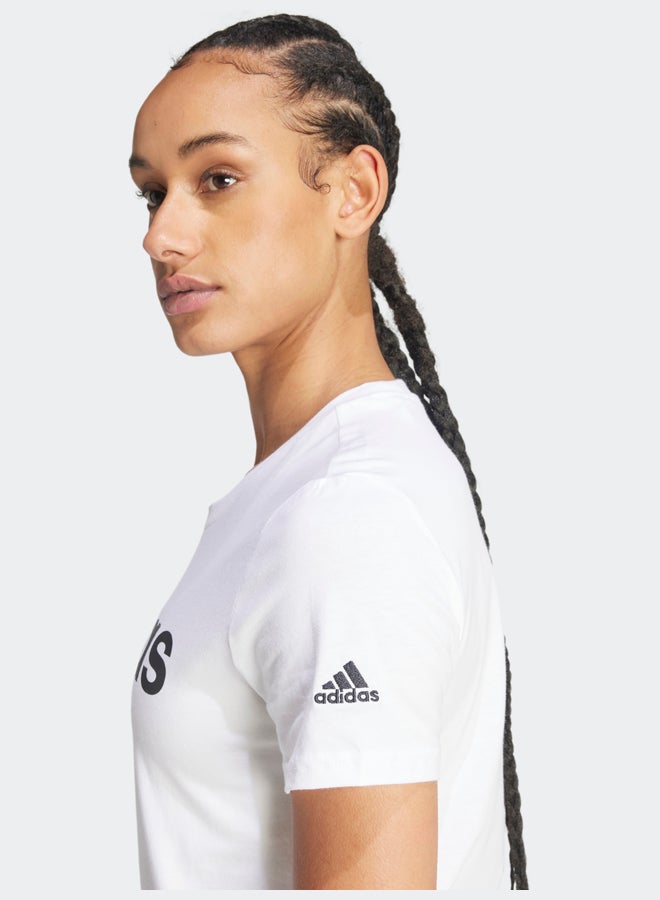 Adidas Essentials Slim Logo T-Shirt  - Image 5