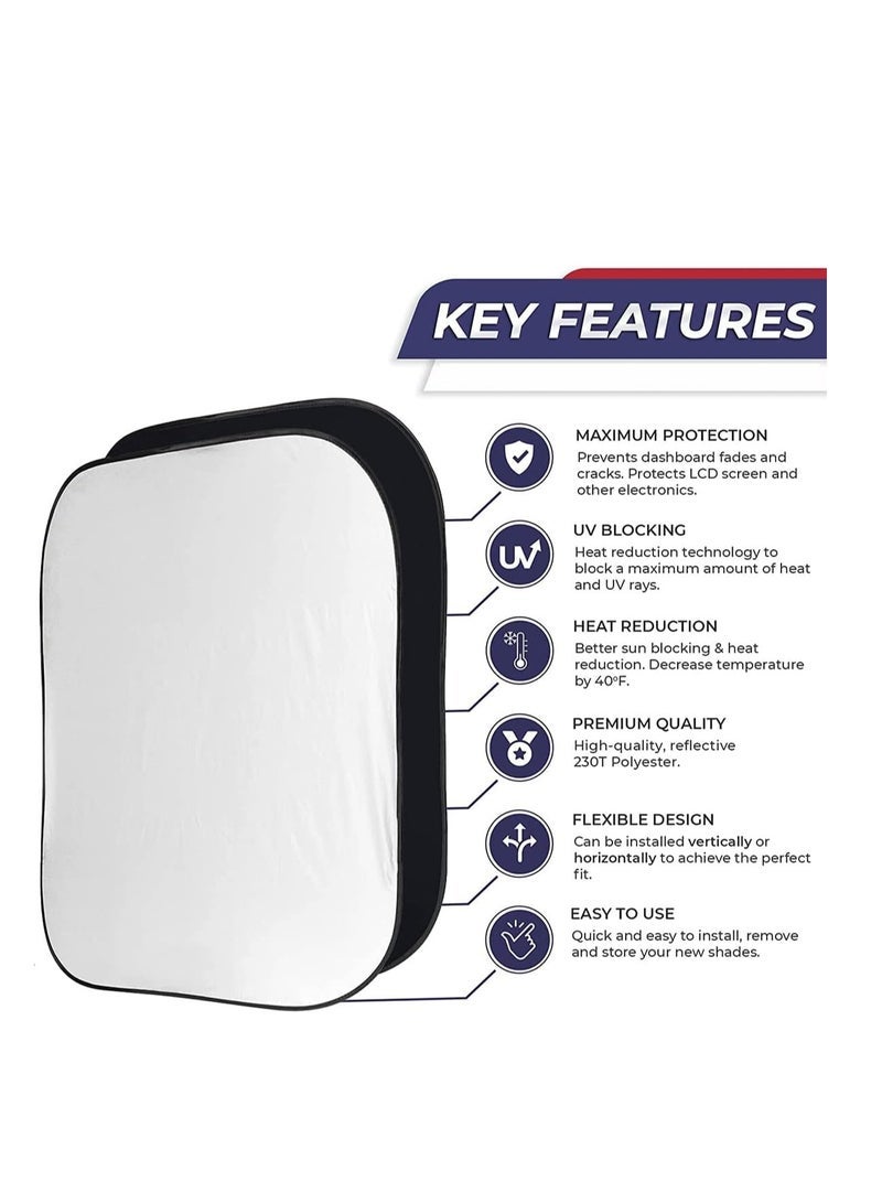 ECVV 2PCS Car Windshield Sun Shade with Storage Pouch Foldable Car Front Window Sunshade Auto Sun Visor Blocks Max UV Rays and Cool Car Interiors (Standard(60.96x73.66 cm)) - Image 5