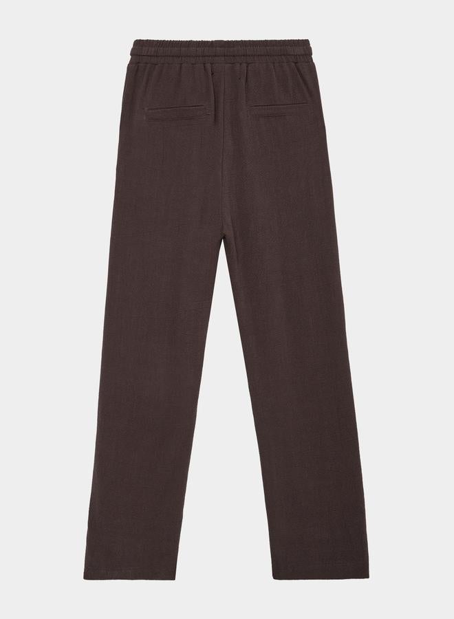 Styli Boys Brown Linen Drawstring Pants - Image 2
