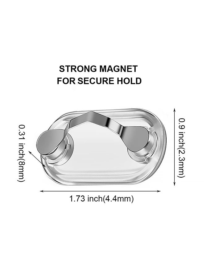 Wffo 2 Pcs Magnetic Eyeglass Holder - Glasses Specs Holder - Stainless Steel Name Tag Badge Sunglasses Clip Magnet Hook Pins onto Clothes to Keep Eyewear Safe - Eyeglass Holders for Men and Women (Black/Silver) - Image 2