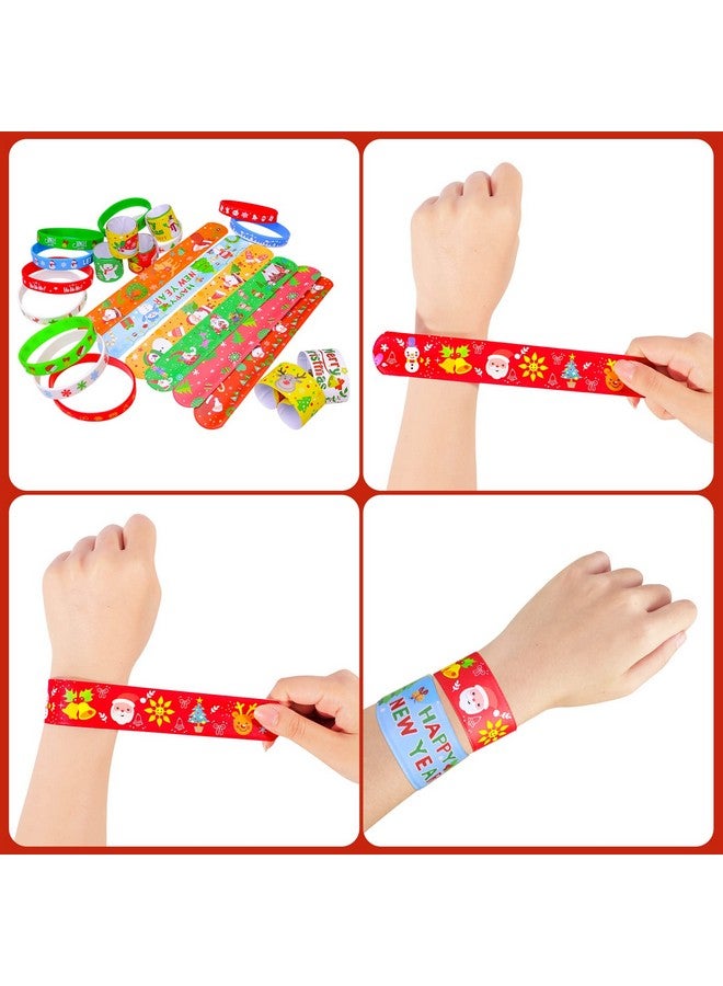 MGparty 72Pcs Christmas Slap Bracelets Silicone Bracelets Bulk Party Favors Toys For Kids Xmas Party Favors Christmas Stocking Stuffers Gifts Goodie Bag Stuffers - Image 5