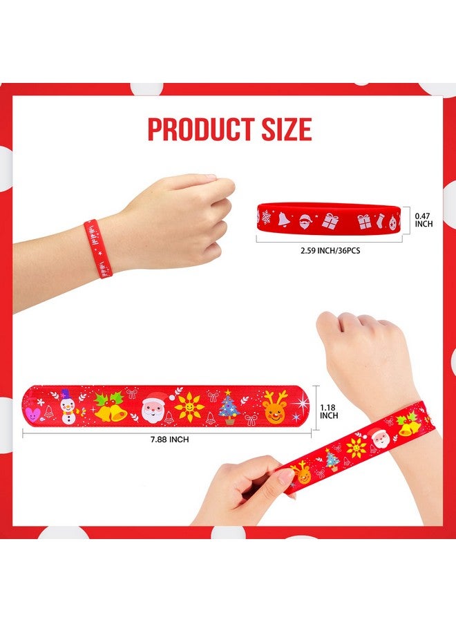 MGparty 72Pcs Christmas Slap Bracelets Silicone Bracelets Bulk Party Favors Toys For Kids Xmas Party Favors Christmas Stocking Stuffers Gifts Goodie Bag Stuffers - Image 4