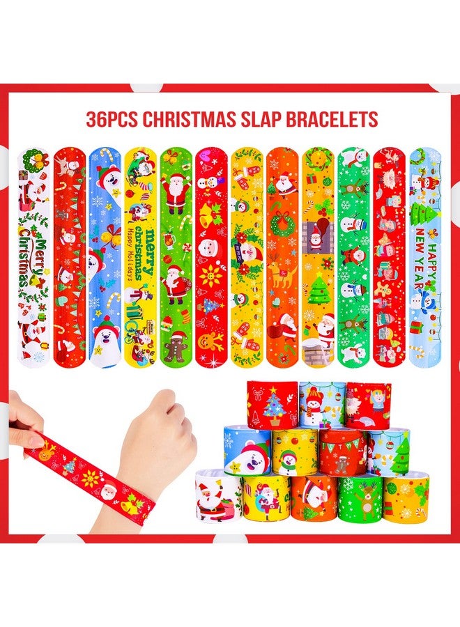 MGparty 72Pcs Christmas Slap Bracelets Silicone Bracelets Bulk Party Favors Toys For Kids Xmas Party Favors Christmas Stocking Stuffers Gifts Goodie Bag Stuffers - Image 2