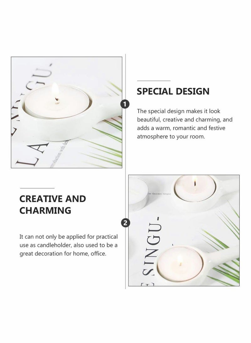 Y&D 4pcs Ceramic Tea Light Holder small Tealight Candle Spoon Oil Burner mini Essential Incense Aroma Diffuser Furnace Home Decor - Image 2
