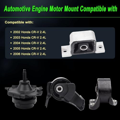 SHICHU Set of 4 Engine Motor Mount Compatible with 2002 2003 2004 2005 2006 CR-V 2.4L Auto Transmission Replacement for A4504 A6597 A6596 A4506 - Image 2