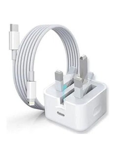 Cable 2 m with IPHONE 20W USB-C 3-Pin  Power Adapter White - pzsku/Z017B9A43CADD5320BAAFZ/45/_/1736351506/942dd242-b9c8-49bf-82db-8738cbe574ea