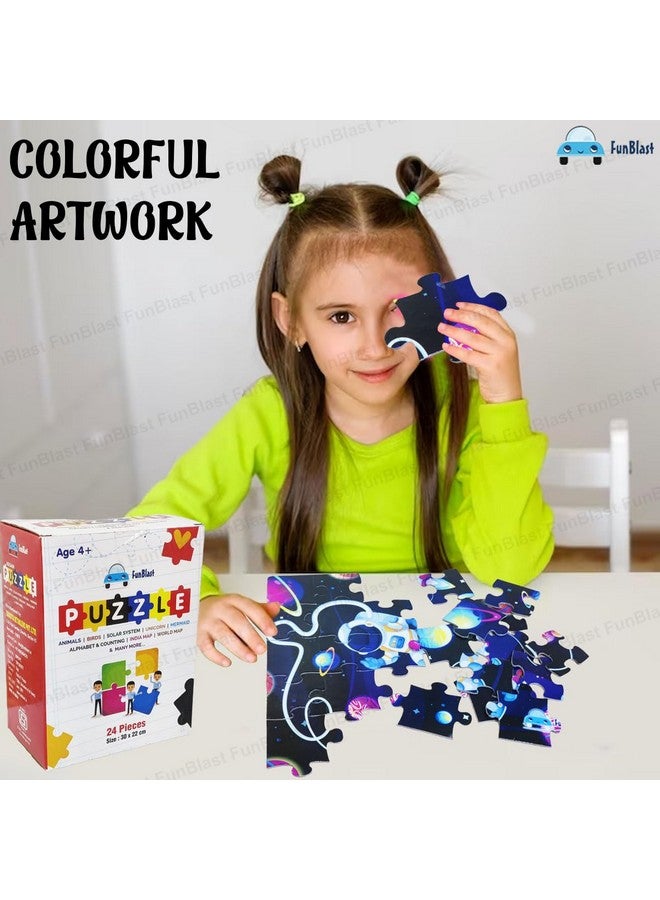 فنبلاست لعبة أحجية الصور المقطوعة من فن بلاست بموضوع الفضاء للأطفال - 24 قطعة أحجية صور مقطوعة للأطفال، أولاد وبنات (متعددة الألوان) - Image 4