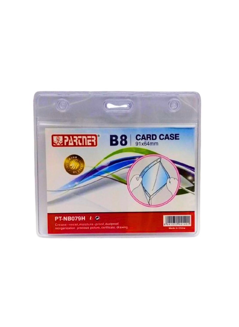 PARTNER ID Card Holders Waterproof Clear Plastic Perfect for Credit Cards, ID Swipe Cards, Key Cards, and Driver's License PVC Material (Pack of 10)  - Image 1