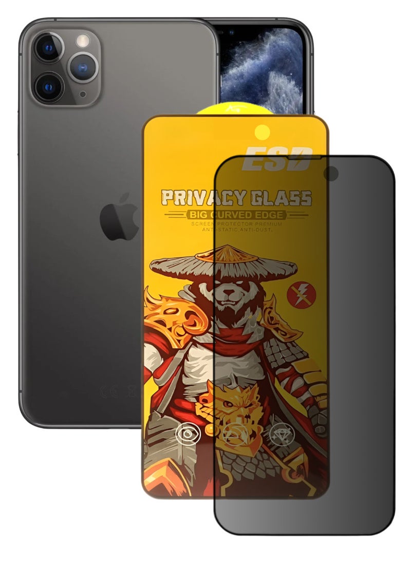 ESD Tempered Dustproof Privacy Glass Screen Protector Compatible For iPhone 11 Pro - Image 1