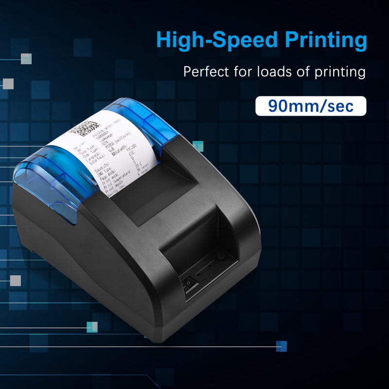 Bisofice Bluetooth Thermal Receipt Printer 56mm Desktop USB BT Portable Fast 90mm/s - Easy Setup Wireless Label Printer for Restaurant Pos Retail Shop - Image 2