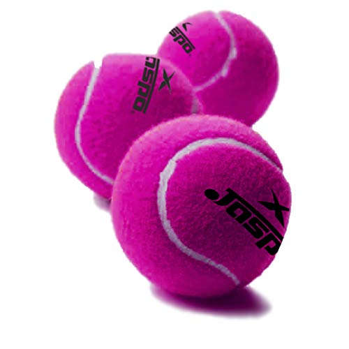 jaspo Natural Rubber Synthetic Cricket Tennis Ball Pink Medium Weight (Pack of 6) - Image 3