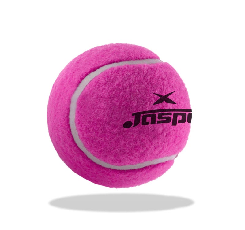 jaspo Natural Rubber Synthetic Cricket Tennis Ball Pink Medium Weight (Pack of 6) - Image 2