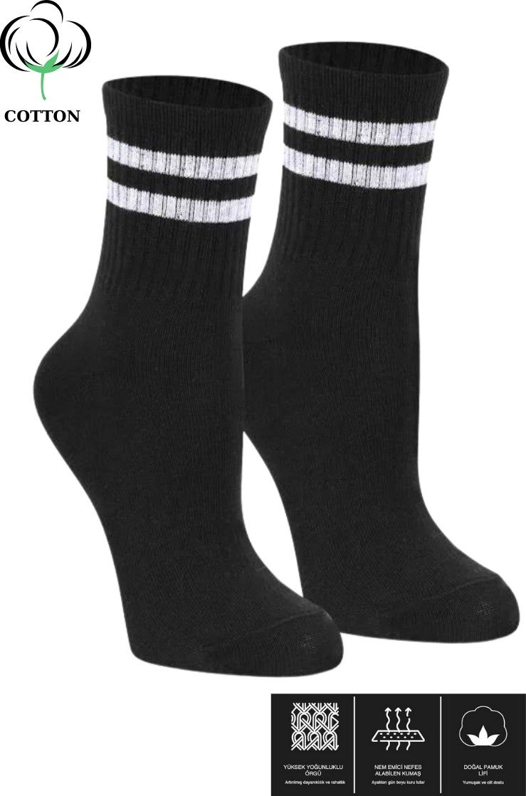 Kral Socks Men's - Women's Striped College Tennis Socks Cotton Anti-Sweat Socks - Image 4