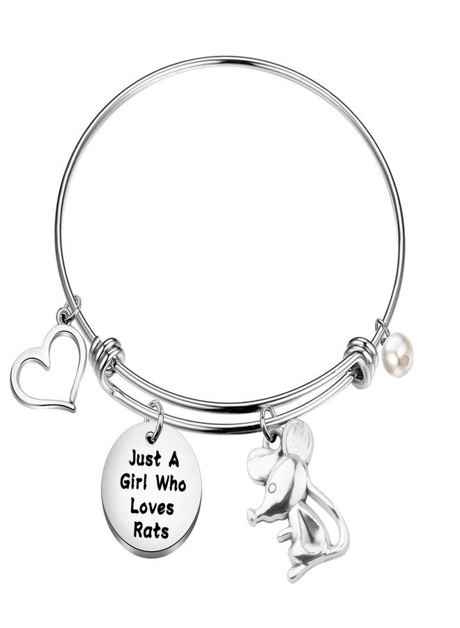 FAADBUK Funny Rat Bracelet Animal Lover Gift Just A Girl Who Loves Rats Jewelry Bracelet Rat Lover Gift Rat Jewelry (Rat Br-S) - Image 1