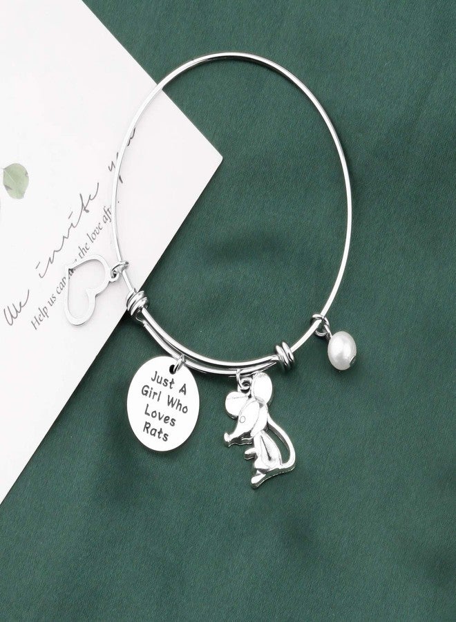 FAADBUK Funny Rat Bracelet Animal Lover Gift Just A Girl Who Loves Rats Jewelry Bracelet Rat Lover Gift Rat Jewelry (Rat Br-S) - Image 2
