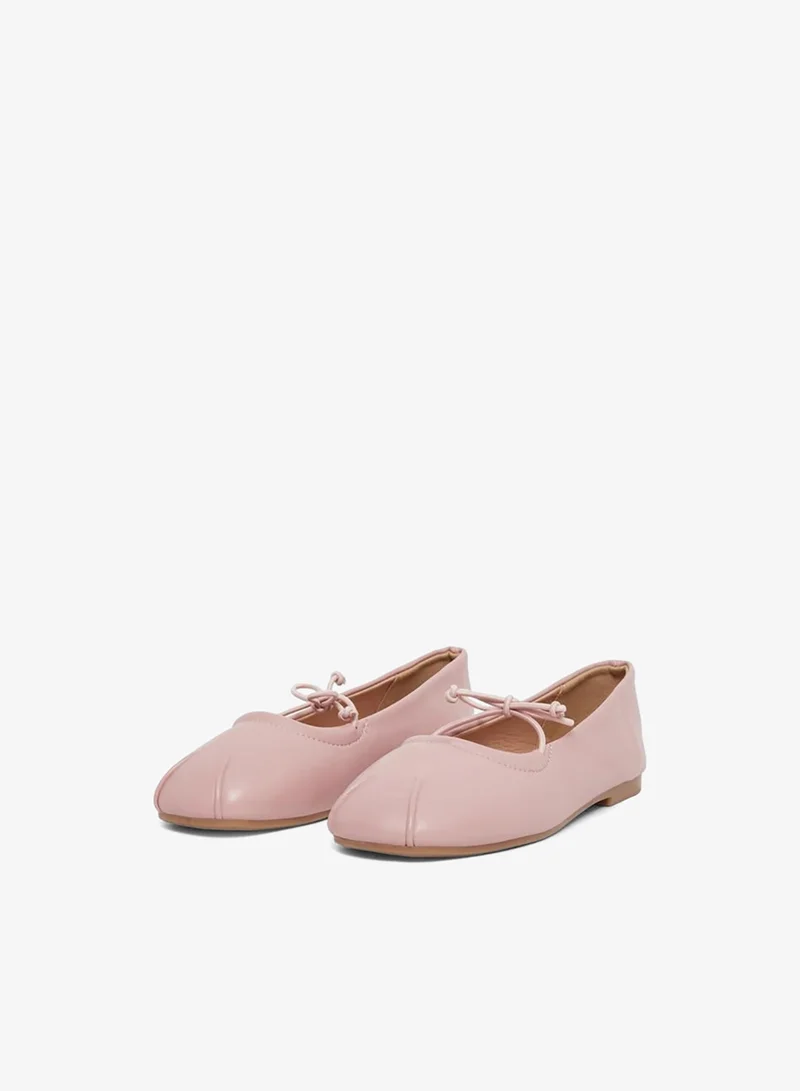 Styli Styli Solid Slip-on Ballerinas with Bow Tie Detail