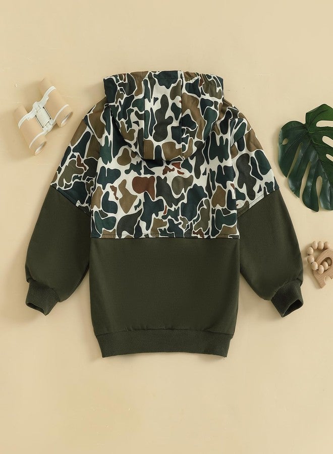Fernvia Toddler Baby Boy Clothes Camouflage Half Zip-up Long Sleeve Hoodies Sweatshirt Casual Pullover for Kids boys, C Green, 18-24 months - Image 4