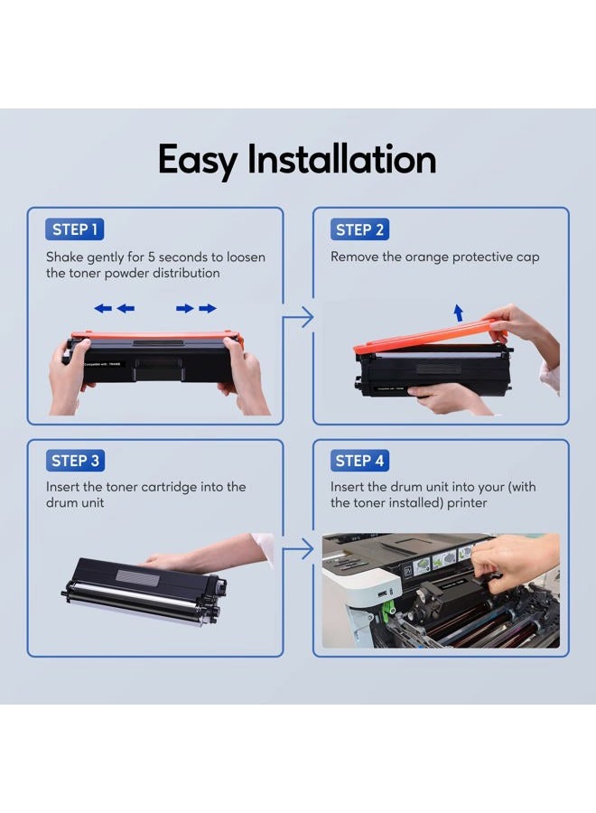 GOTOBY TN436 Toner Cartridge High Yield Replacement Compatible for Brother TN 436 TN436BK TN436C TN433 TN431 for Brother HL-L8360CDW HL-L8260CDW MFC-L8610CDW MFC-L8900CDW MFC-L8690CDW Printer (1BK,1C,1M,1Y) - Image 4