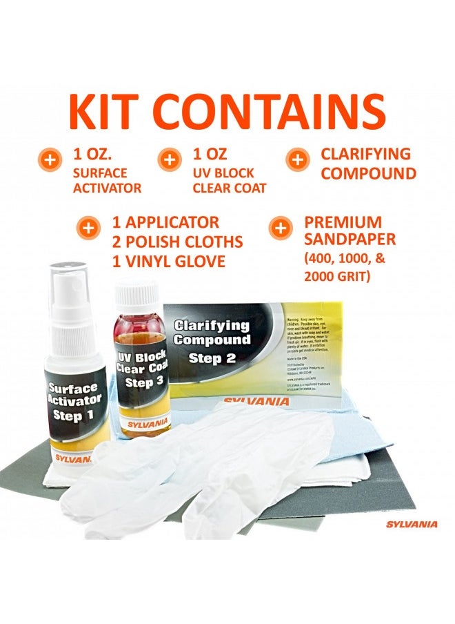 Sylvania - Headlight Restoration Kit - 3 Easy Steps To Restore Sun Damaged Headlights With Exclusive Uv Block Clear Coat, Light Output And Beam Pattern Restored, Long Lasting Protection - pzsku/Z017BEB3287B549677551Z/45/_/1726645009/d341e3be-4e86-4e5a-a3f5-238ce54b18d7