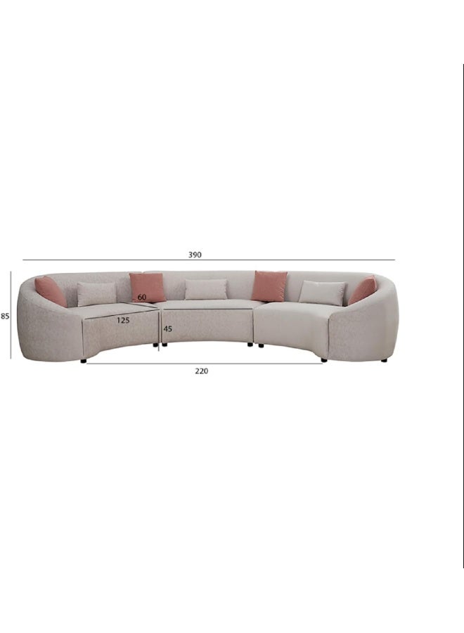 Zayn comforts Modern 5-Seater Semi-Circular Fabric Sofa â€“ Curved Luxury Sectional Sofa for Living Room Comfort - Image 2